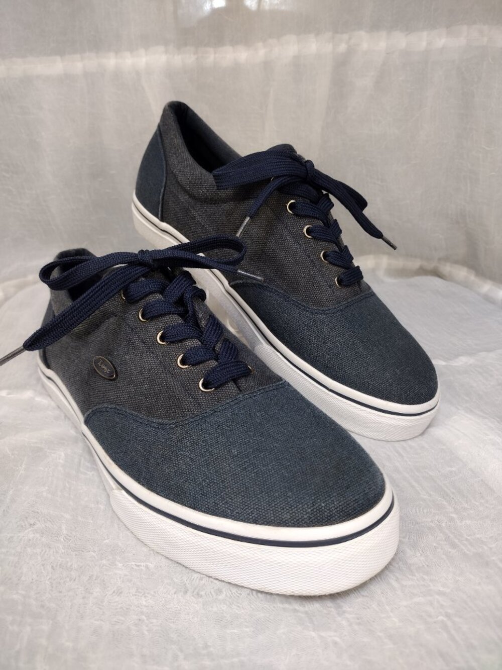Lugz Navy Blue Denim Canvas Low-Top Sneakers Men's Size 10